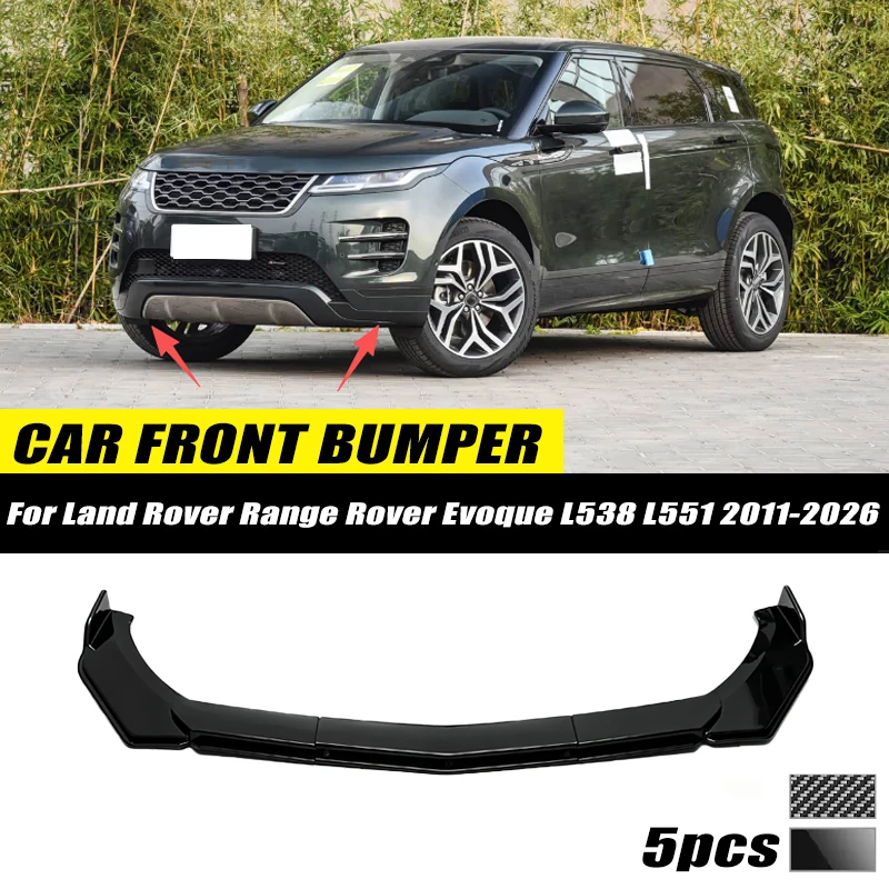 For LR Range Rover Evoque L538 L551 2011-2026 Front Bumper Lip Front Guard Spoiler High-quality ABS Material Body Kit Front Lip