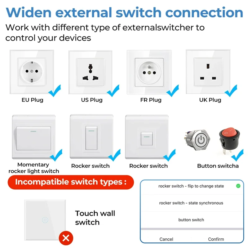 ABJO-Tuya Wifi RF433 Smart Switch Module With Remote Control Home Automation DIY MINI Breaker Relay For Alexa Smart Easy Install