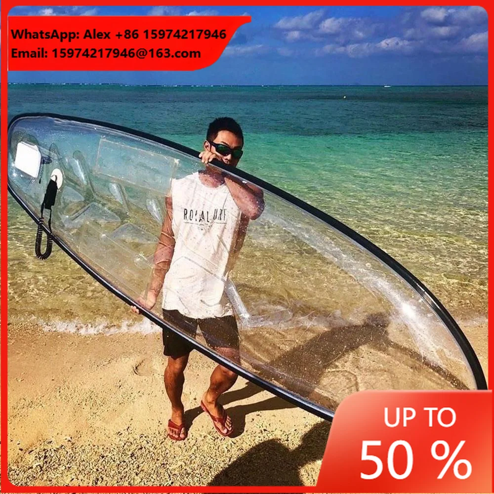 Hot Sale Transparent SUP Paddle Board 3M See Through Clear Ocean Sup Stand Up Surfboard Water Sports