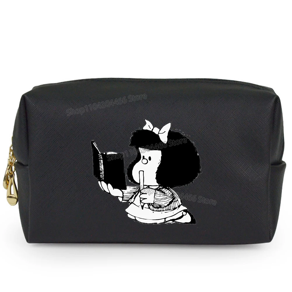 New Mafalda Hand Bag Ladies Basta Anime Makeup Bag Lady Bags Waterproof Make Up Bags Trendy Cell Phone Purses for Female Gift