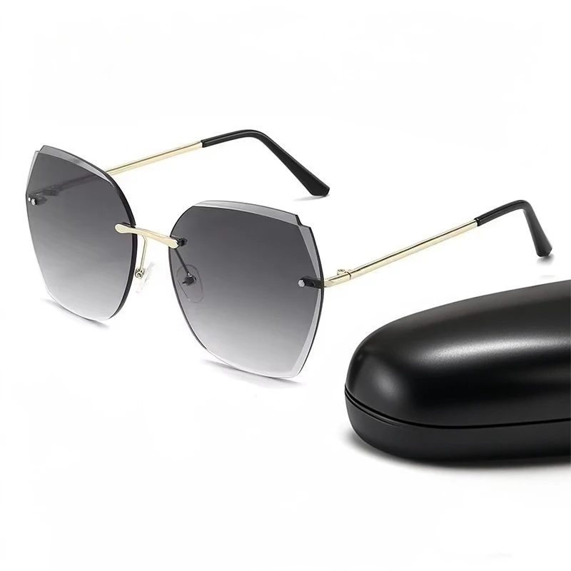 

Rimless Sliced Sunglasses for Women Men Brand Design Luxury Car Driving Beach Ocean Color UV Protection Sun Glasses Eyewear 2025