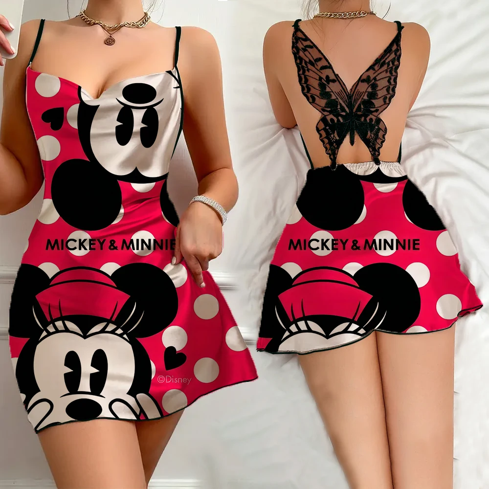 New Chic Design Suspender Dress for Women Sexy Romantic Women's Summer Pajama Cartoon Pattern Sleeveless Female Nightwear