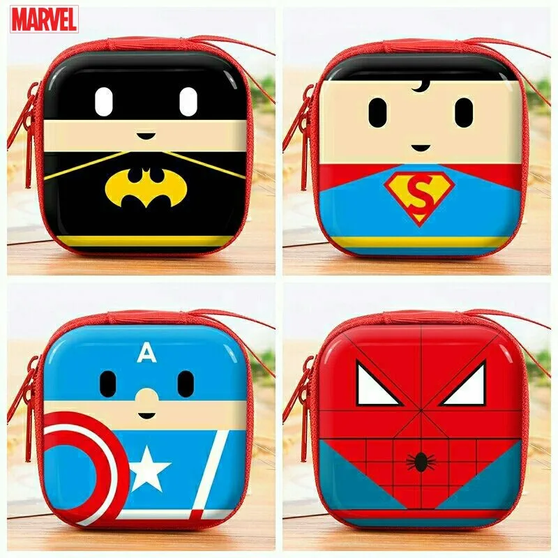 

New Marvel series Spiderman Captain America children's cute creative anime cartoon pattern small portable square coin purse