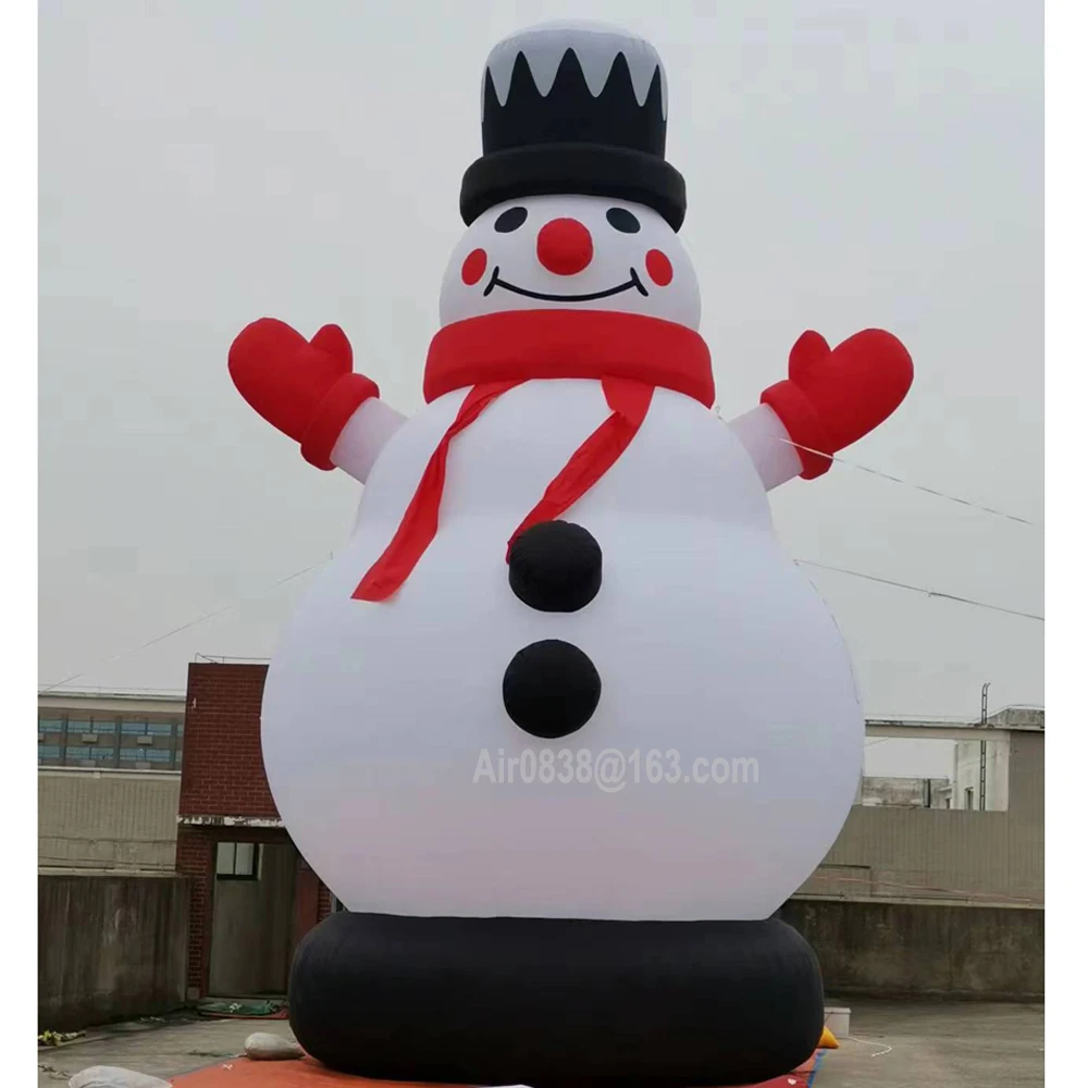 Buiten 6m20ft vakantie opblaasbare kerstsneeuwman met sjaal buiten kerst verlichte ornamenten voor huis tuin tuin decor