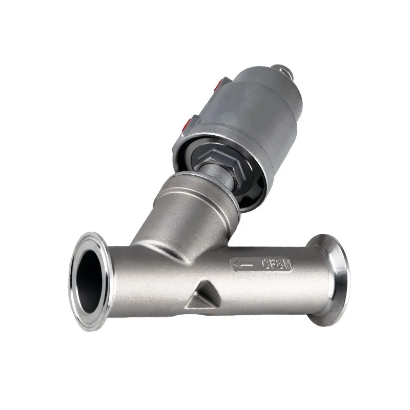 For stainless steel pneumatic quick loading angle seat valve Y type clamp steam plastic valve cut off