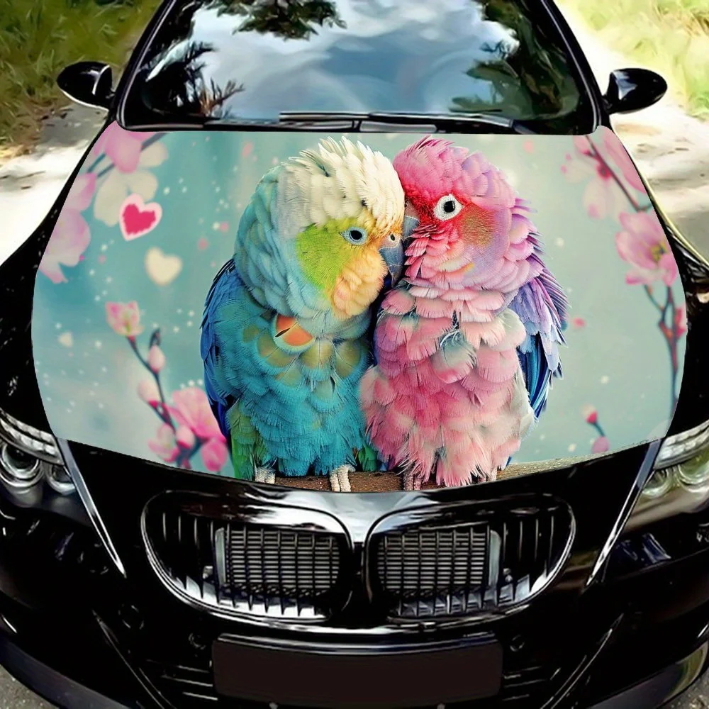 

The Love Story of A Parrot Car Hood Side Stickers Cool Style Graphic Packaging Car Tuning Accessories Vinyl Film Vehicle Trim St