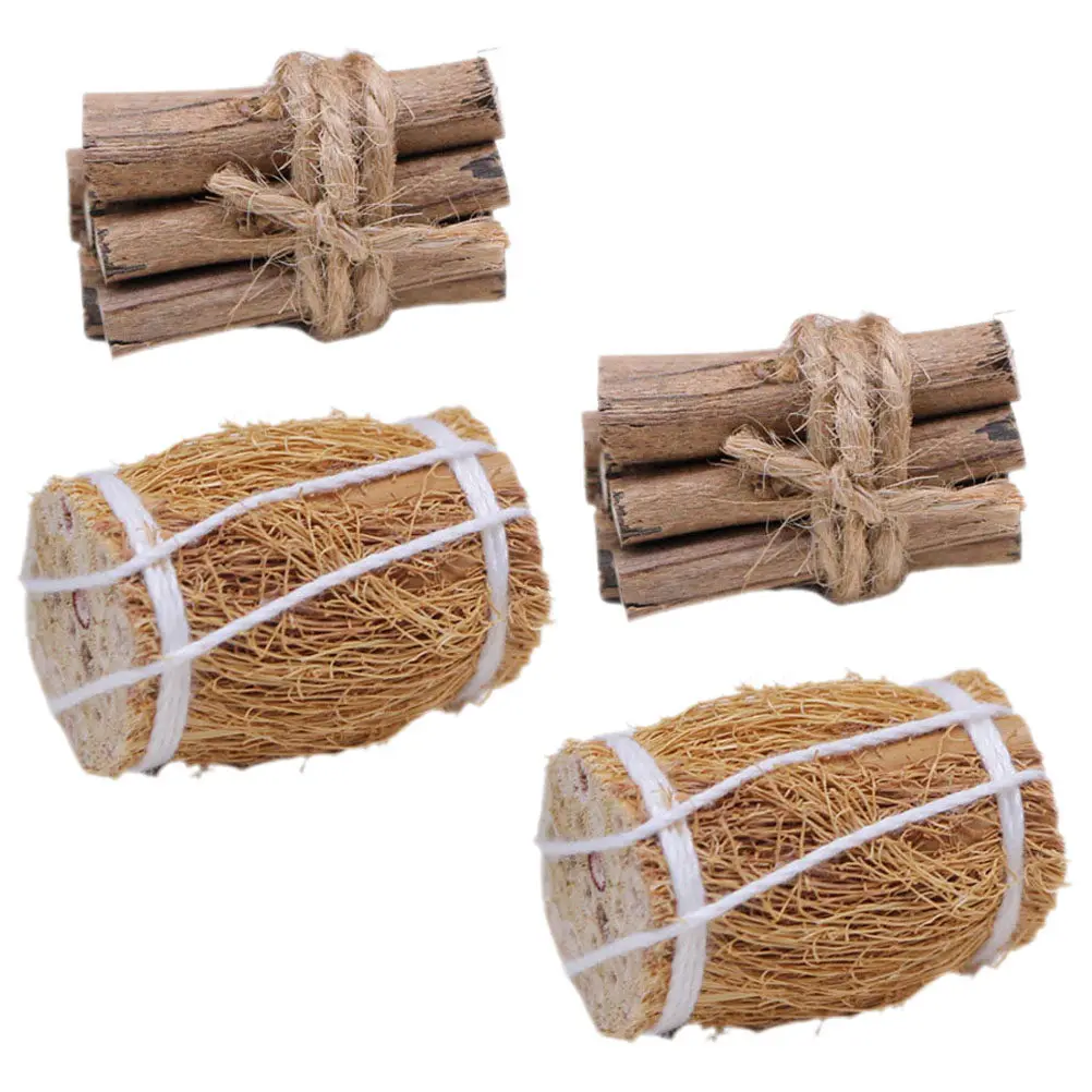 

1Set Miniature Wood Firewood Haystack Ornament for Dollhouse Mini House Decor Winter Scene Layout DIY Home Decoration Creative