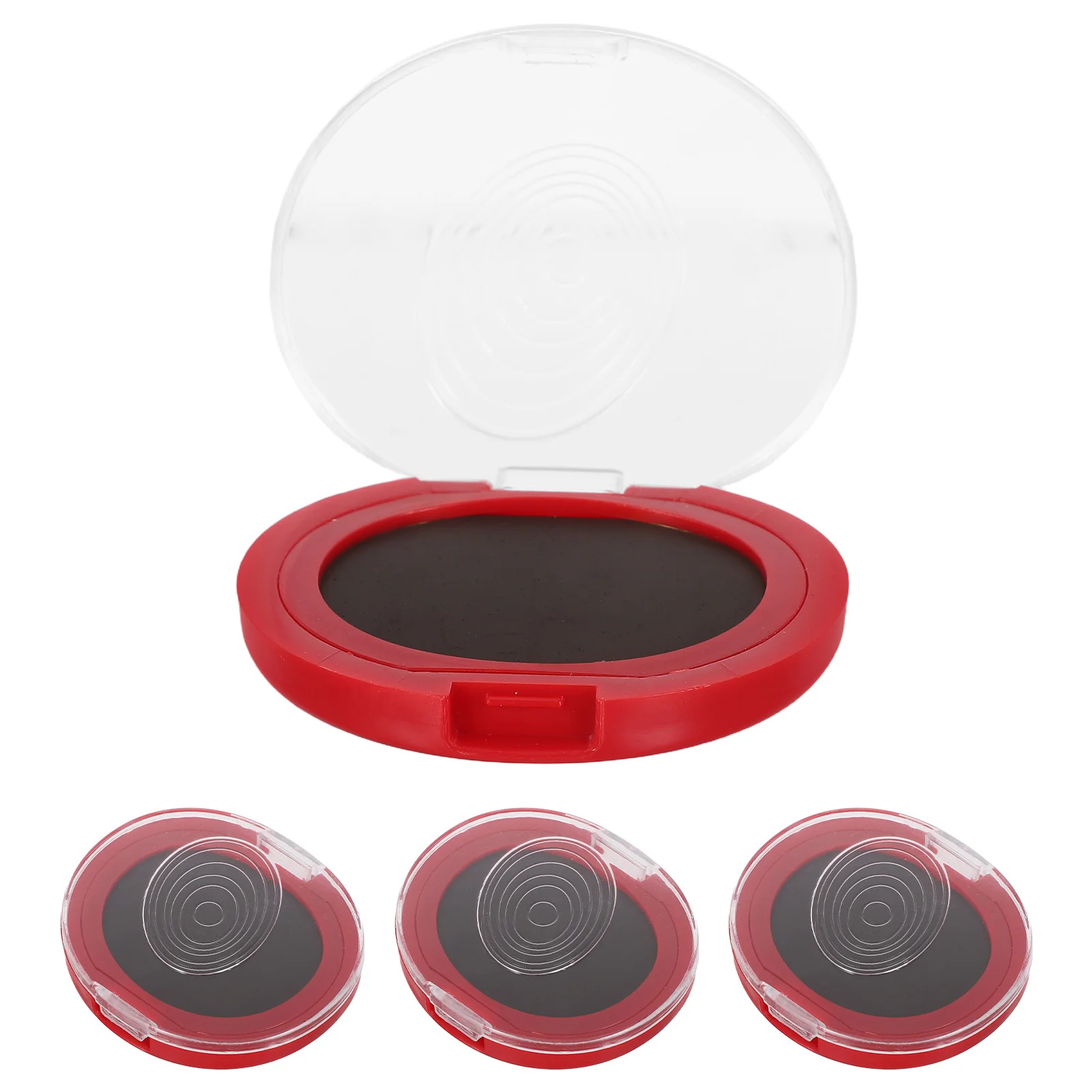 4 قطع من وسادة حبر بصمة الإصبع الحمراء المدمجة سريعة الجفاف لوحة بصمة الإبهام لاستخدام مكتب الفصول الدراسية #4