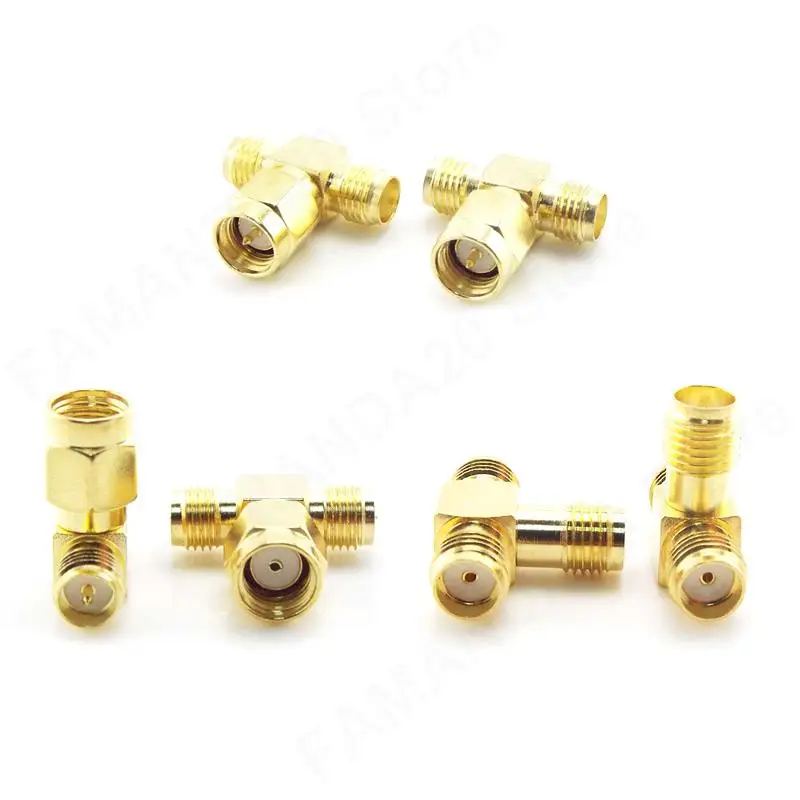 Gold Plated Coaxial Adapter RPsma SMA Male to 2 RP SMA Male Female to 2 SMA Female Plug Connectors RF Plug Converter M2