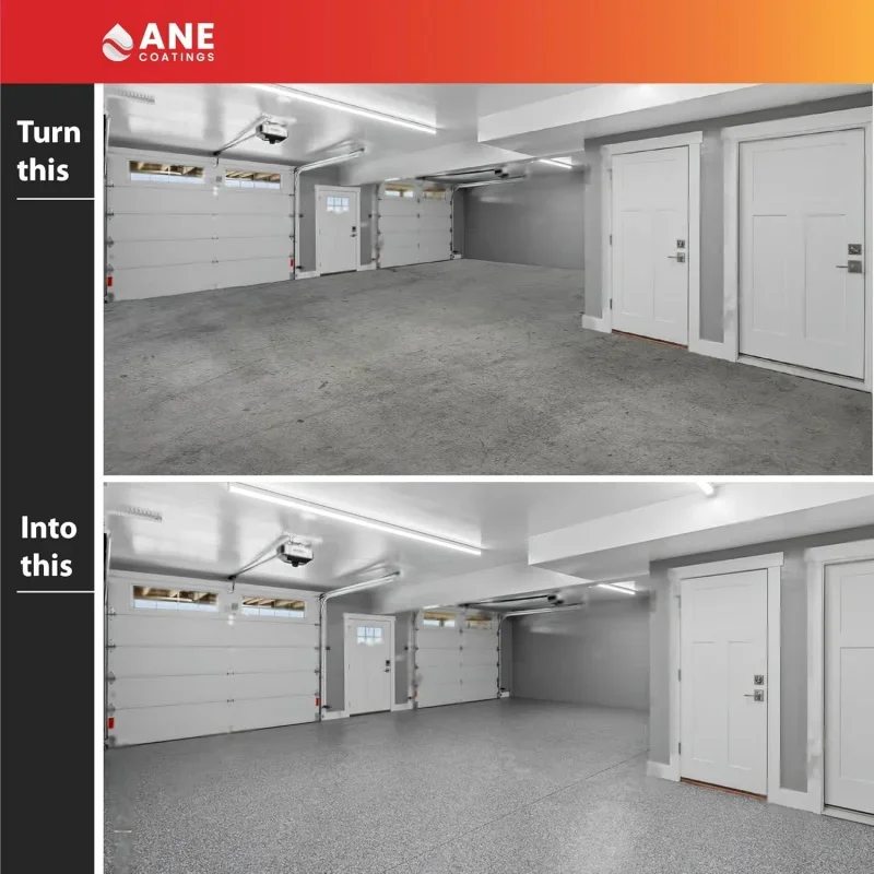 Self leveling kit-ane garage floor kit spreads seamlessly. Durable, industrial grade clear C