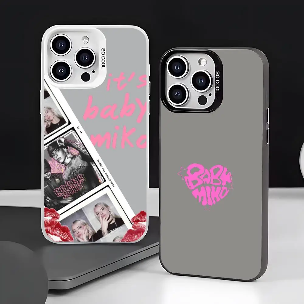 Чехол для телефона Singer Young M-Miko Art для iPhone 17, 16, 15, 14, 13, 12, 11 Pro Max, черный, фиолетовый, матовый, лазерный, металлик, Aurora Funda