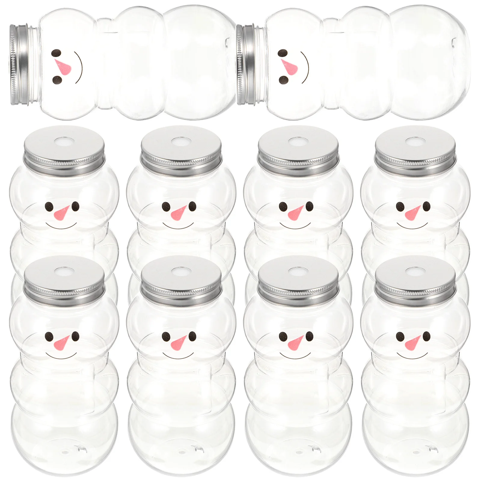 

10pcs Juice Bottles Portable Pet Containers Flat Bottom Leak Proof For Milk Tea Fresh Juice Christmas Party Gift Packaging