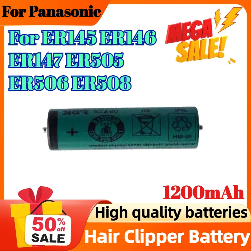 

1200mAh Rechargeable Battery for Panasonic ER145 ER146 ER147 ER505 ER506 ER508 Hair Clipper Battery