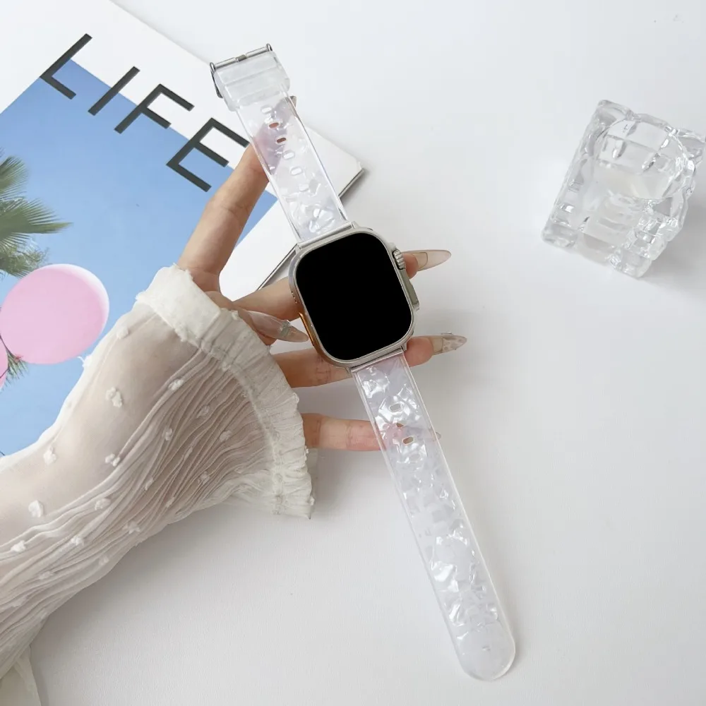 Floral bedrucktes Band für Apple Watch Ultra Armband 49 mm 46 mm 42 mm 44 mm 45 mm 41 mm Silikonarmband für iWatch 11 10 9 8 7 6 5 4 SE