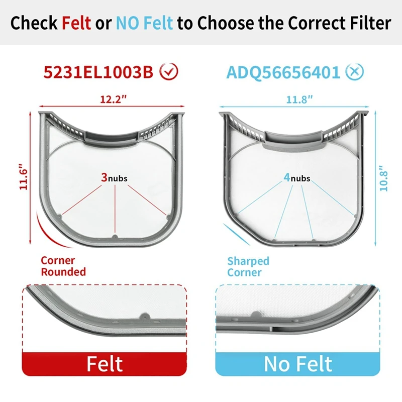 5231EL1003B Dryer Lint Filter For LG Kenmore Dryer Vent Lint Screen Replace AP4440606 PS3527578