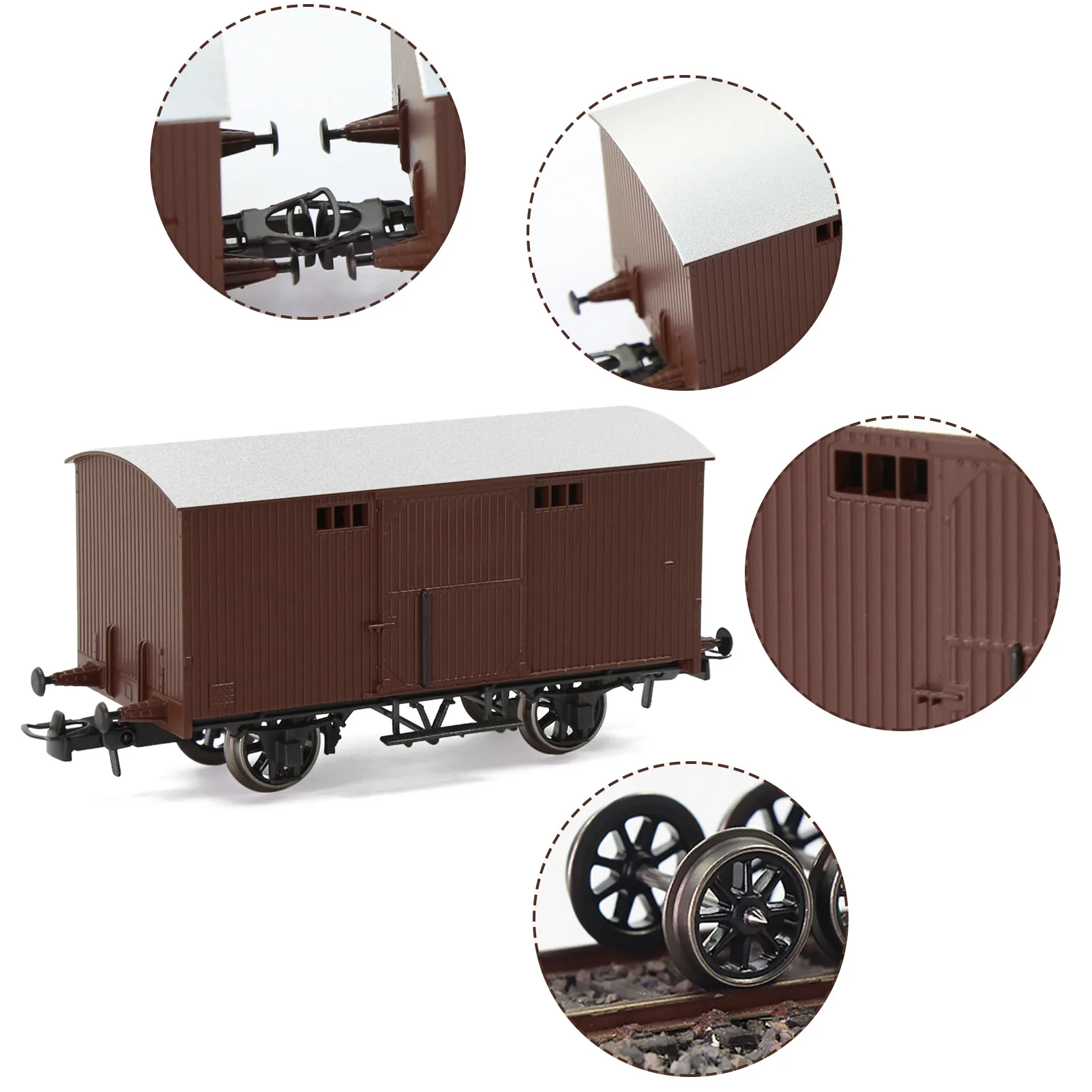 Evemodel 1pc Model Trains HO Scale 1:87 20ft Box Car Wagon 20\' Railway Boxcars C8728