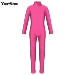 Kinderen Meisjes Gymnastiek Turnpakje Ballet Dans Jumpsuit Unitard Danskleding Lange Mouwen Ballet Jersey Volledige Lengte Pak