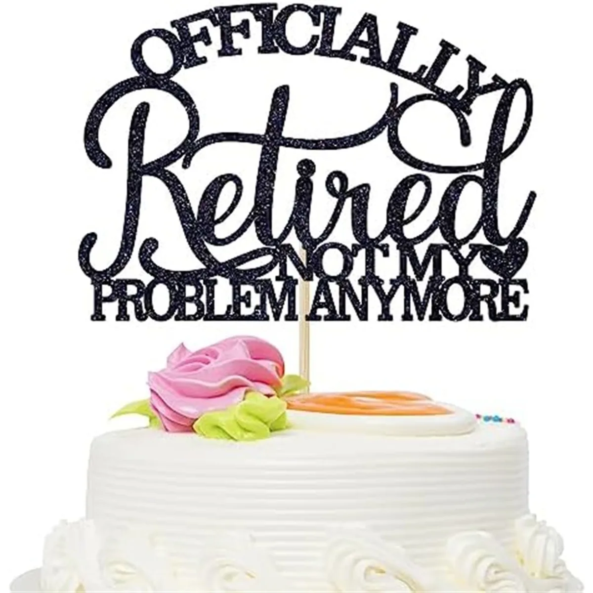 1pc Officially Retired Cake Topper, Happy Retirement Cake Decorations, Retirement Party Supplies Decor for Men Women