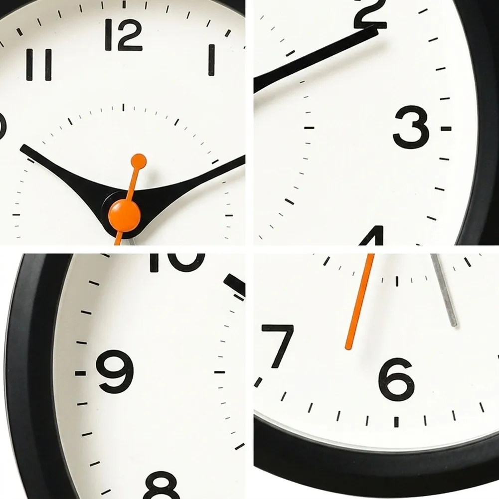 Round Digital Alarm Clock 10cm Silent Operation Plastic Clock for Students Bedroom Study Area Night Light Feature