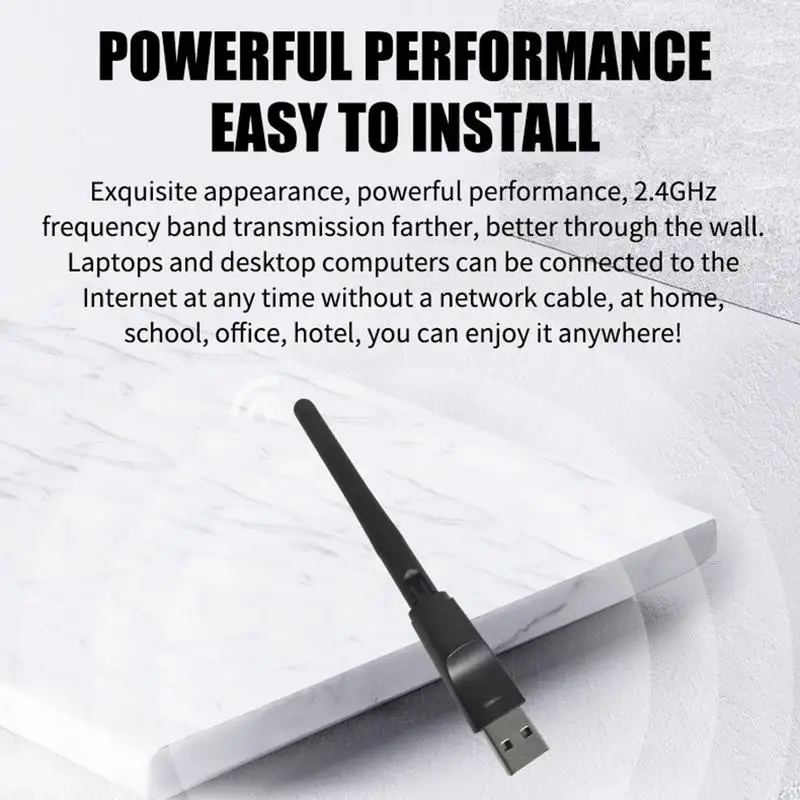 USB Wifi Adapter 150Mbps 2.4 GHz 2DB เสาอากาศขนาดใหญ่ MT7601ชิปการ์ดเครือข่ายไร้สายภายนอก Wifi Signal Receiver Transmitter