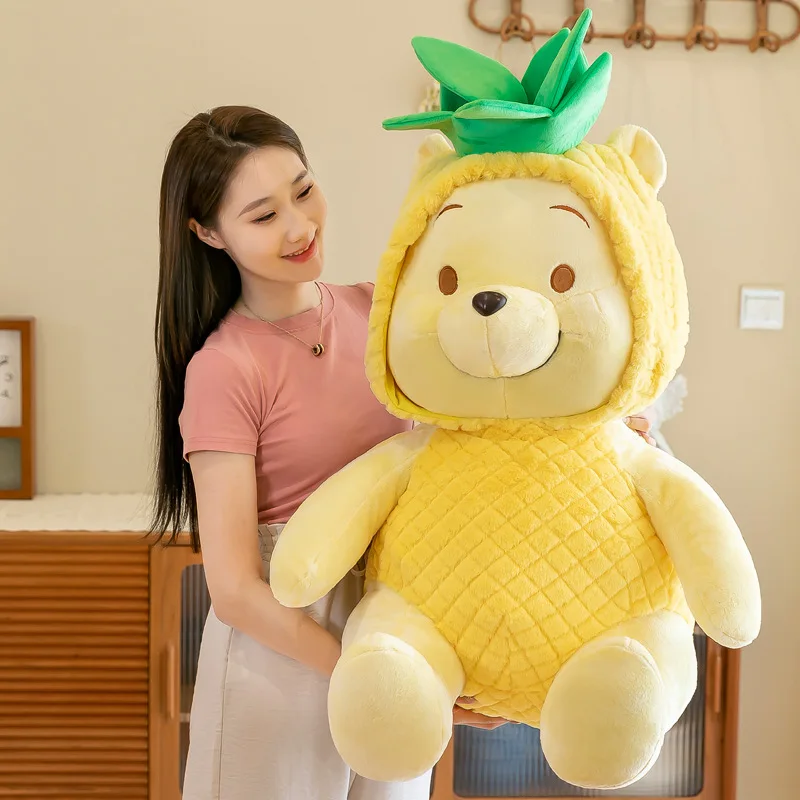 70cm Disney Pineapple Winnie The Pooh Pupu Bear Plush Toy Sleeping Pillow Cute Cartoon Soft Plushies Doll Children Birthday Gift