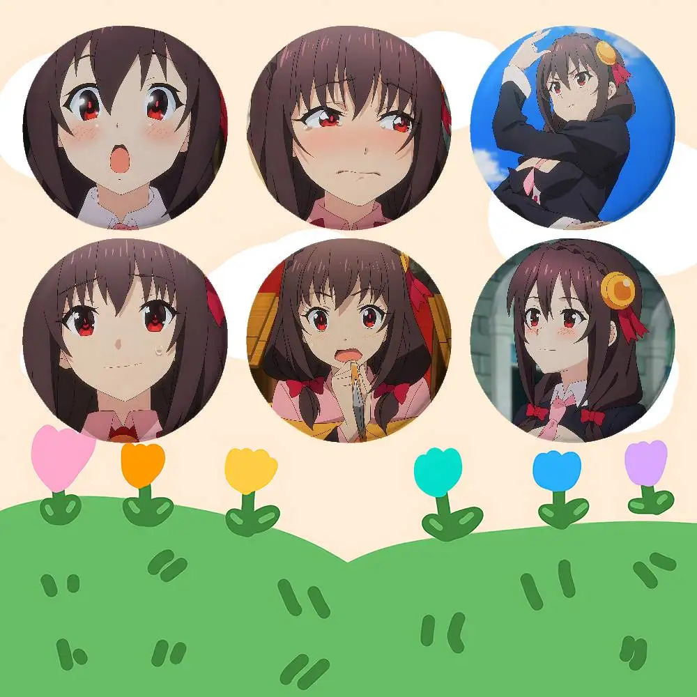 Anime Y-Yunyun Badges Peripheral Lapel Pins Tinplate Round Brooch For Shoulder Bag Accessories Souvenir Gifts