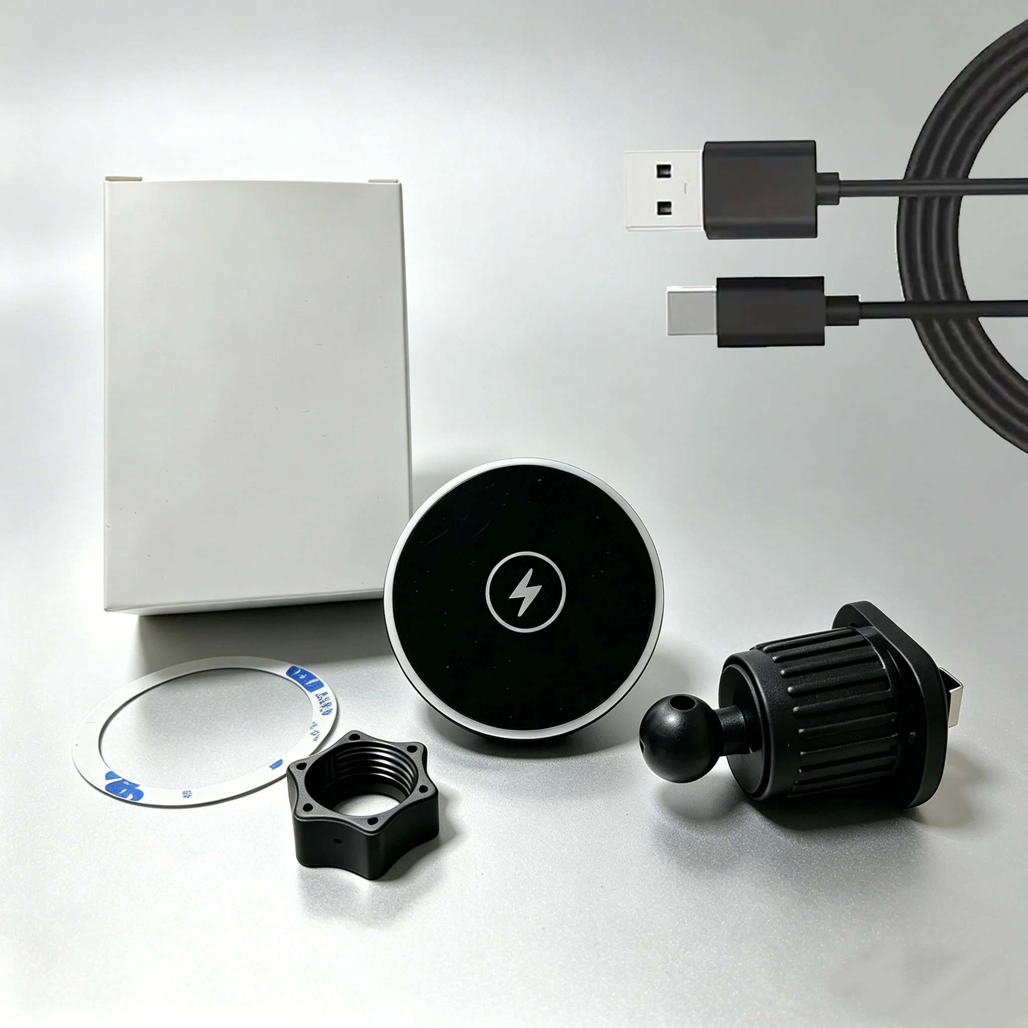 LED Magnetisches Auto-Wireless-Ladegerät, Schnellladende Telefonhalterung Kompatibel mit iPhone 12/13/14/15/16/17 Pro Max