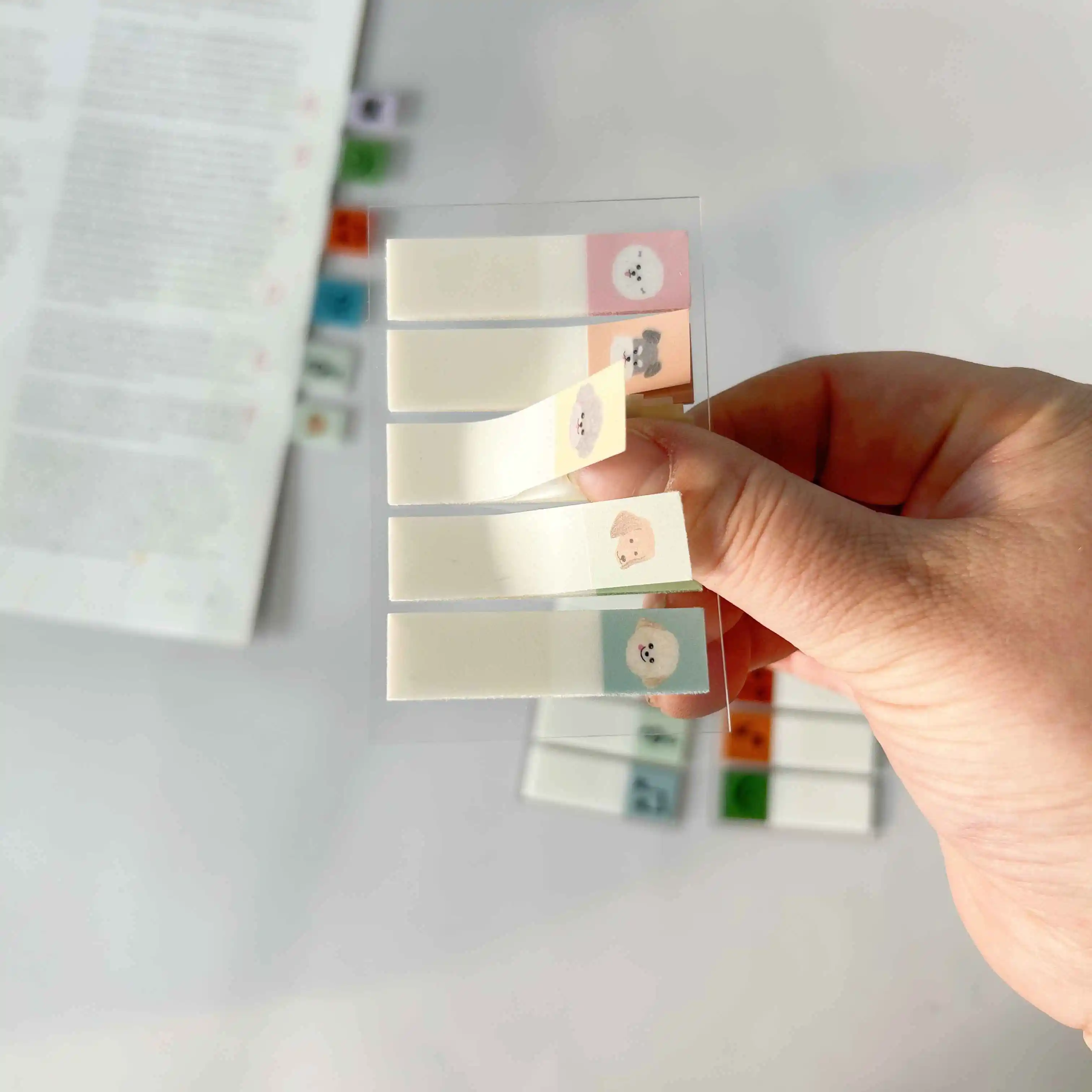 100 Sheets Transparent Fluorescent Index Tabs Pet Classification Flags Sticky Note For Page Marker Planner Stickers