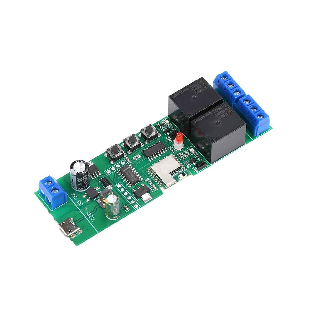 USB 5 В/DC7-32 В 2-канальный Micro Link APP Bluetooth WIFI модуль релейного переключателя дистанционного управления Интерфейс Type-C 2,4 ГГц