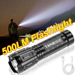 Leistungsstarke Led-taschenlampe Wasserdichte Taktische Taschenlampen USB Aufladbare Taschenlampe Laterne Für Camping Wandern Außen Beleuchtung Licht