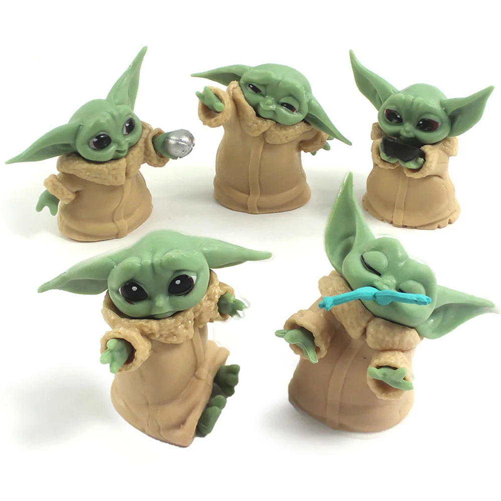 5 Pcs Star Wars Action Figures, Baby Yoda & Darth PVC Mini Models, Collectible Anime Doll Toys Gift for Kids