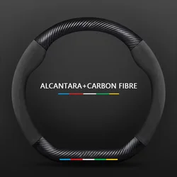 Carbon Fiber Leather Car Steering Wheel Cover For Alfa Romeo Giulia Stelvio Giulietta 159 147 156 Mito Sportiva Auto Accessories
