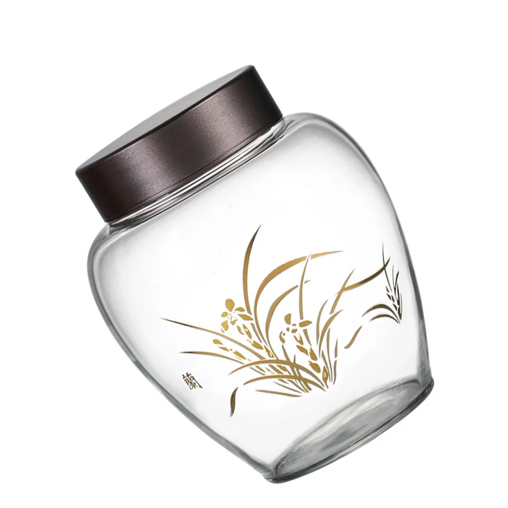 

Glass Tea Jar Household Sealed Food Storage Canister Glass Container for Kitchen Organizing Dried Fruits Spices Grains Long