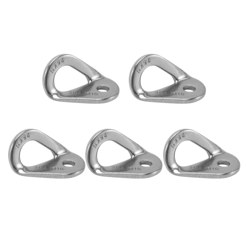 5 Pieces 3/8 Inch 25KN Bolt Hanger Plate 304 Stainless Steel For Rock Climbing Caving Anchor Belay Rescue Rigging Work