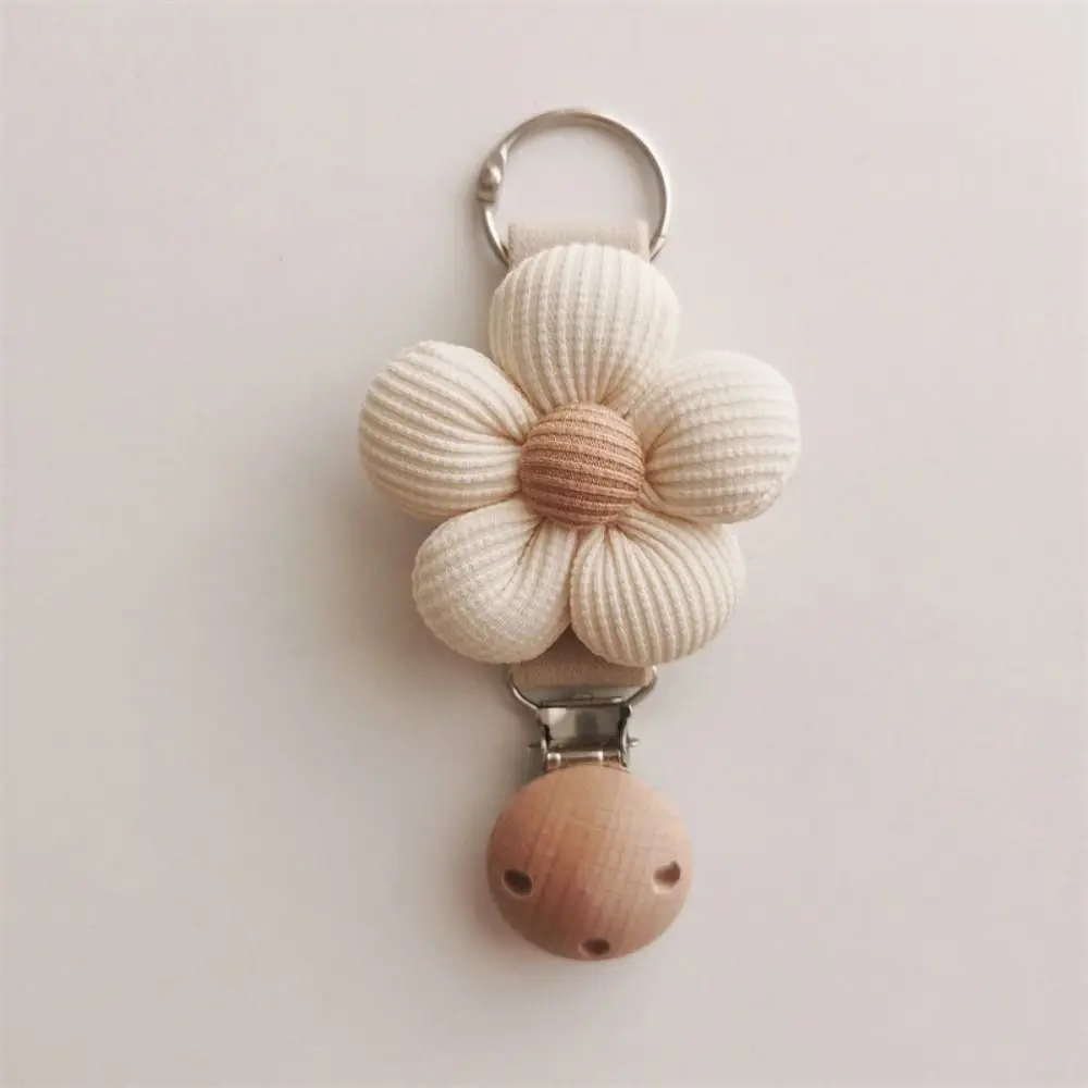 Portable Anti-lost Cotton Flower Hat Clip Wood Clip Hanging on Bag Travel Hat Holder Organizer Gadget Portable Hat Storage Beach