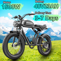 KICKWEY K7 Electric Motorcycle 250*6W 48V23AH Lithium Battery Electric Bicycle Adult Riding Electric Bike Tire All-terrain Ebike
