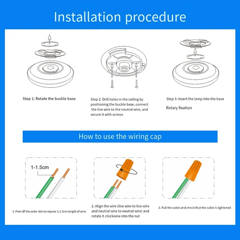 ABKD Smart Ceiling Lamp Wifi Bluetooth Remote Control Rgbcw Dimming Color Ceiling Lamp Simple Three-Proof Ceiling Lamp