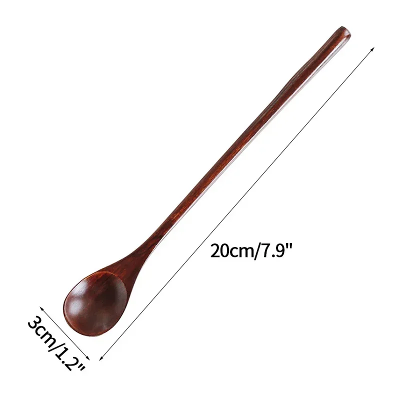 1/2Pcs Kitchen Wooden Spoon Dessert IceCream Stirring Rod Long Handle Soup Teaspoon Mini Spoons Japanese Cooking Utensil Tool