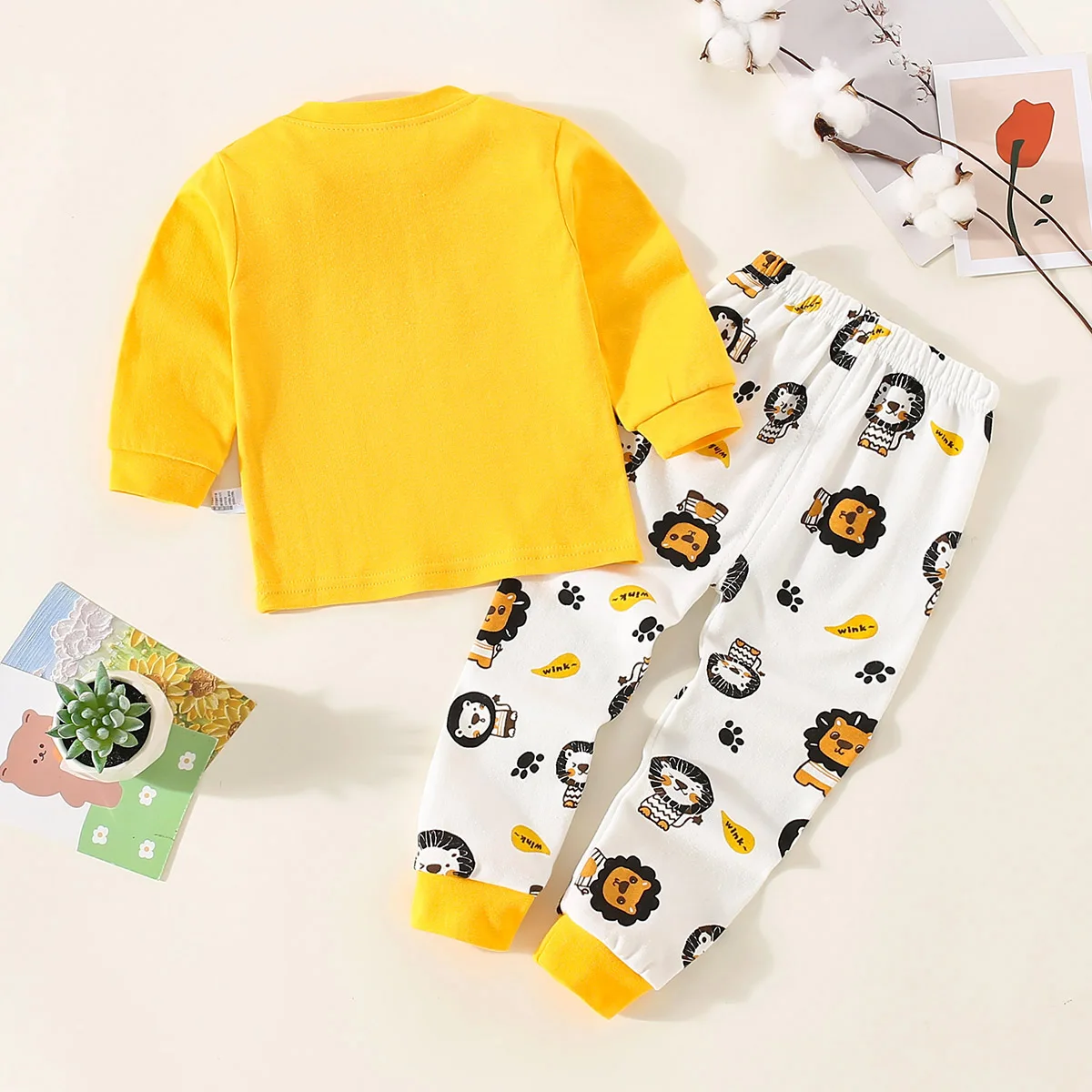 Hibobi-Conjunto de ropa interior térmica para bebé, pijamas de manga larga y pantalones de pijama para todas las estaciones, 100% algodón, 2 piezas