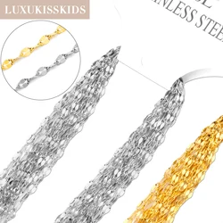 LUXUKISSKIDS Lip Shape Chains 10pcs/Lots Factory Wholesale Stainless Steel No Fade 2mm Water Wave Choker Woman Collar Jewelry