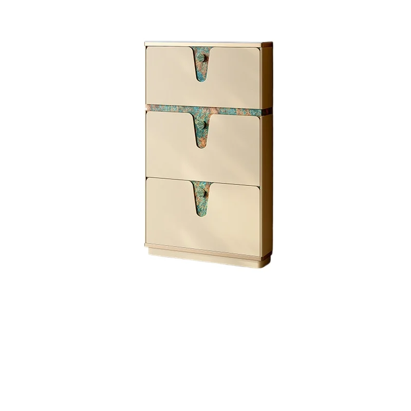 LMM Italian ultra-thin tipping bucket shoe cabinet high-end entrance light luxury entrance cabinet household