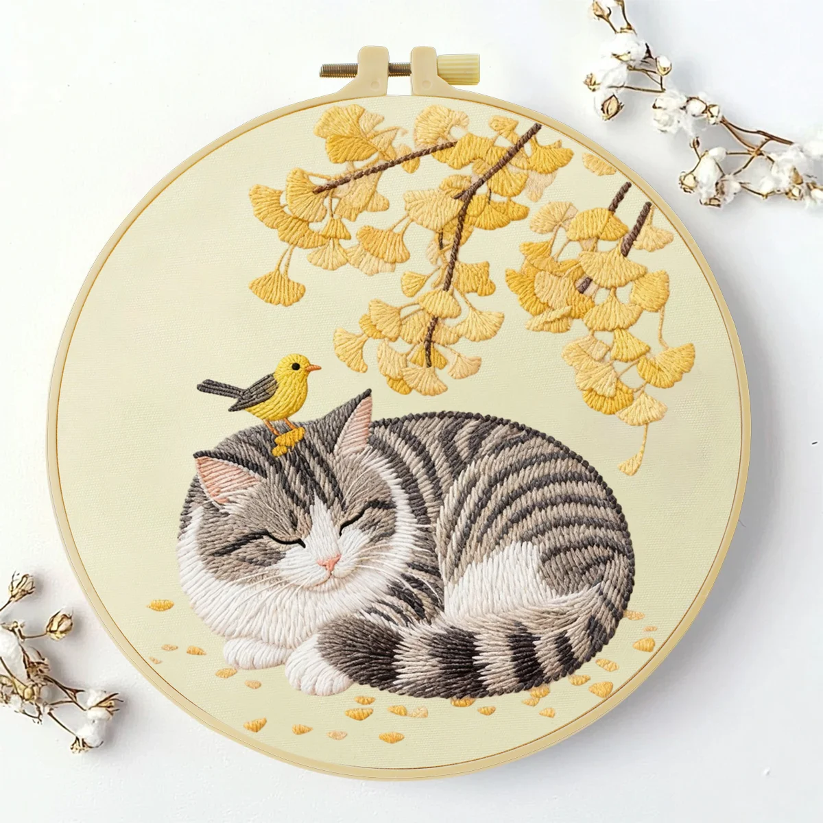 1 Stück 20X20CM/15X15CM 7,87/6,3 Zoll Katzen-Stickerei-Starter-Kit DIY-Kit DIY-Stickerei-Set Handarbeiten Heimdekorations-Set für Anfänger – Detail 1