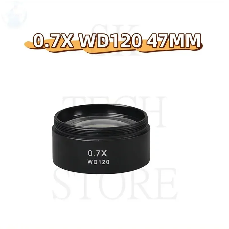 SIKO 0.7X WD120 Auxiliary Objective Lens 47mm Microscope Barlow Lens For Binocular Trinocular Stereo Zoom Microscope Camera Lens