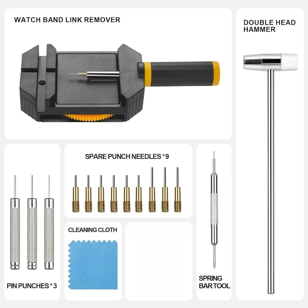 Watch Link Removal Kit Resizing Tool For Bracelet Adjustment&Replacement,Pin Remover For Sizing Strap Watch Adjuster Strap Tools
