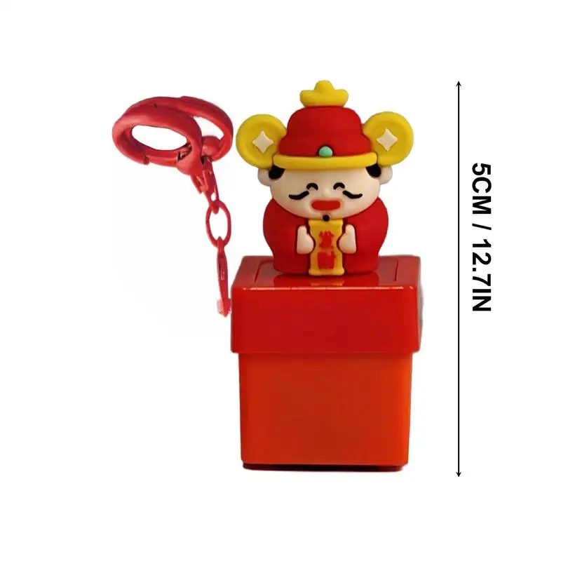 God of Wealth Tastatur-Zappel-Schlüsselanhänger mit Licht und Ton, Stressabbau, Geldbörsen-Charm, tragbarer Schlüsselanhänger-Anhänger für Kinder und Erwachsene