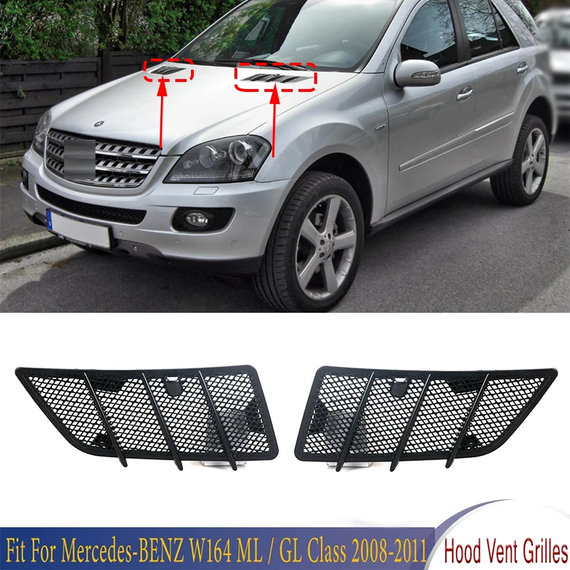 Car Front Hood Vents Grille Air Flow Intake Hoods For Mercedes BENZ W164 ML / GL Class 2008 2009 2010 2011 1648804405 1648804305