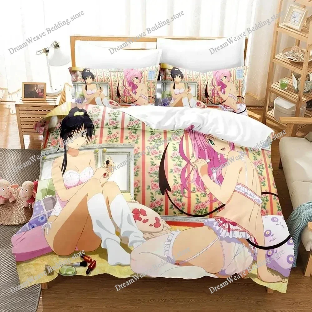 

3D Printed Anime Yami To LOVE Ru Bedding Set Duvet Cover Bedroom Comforter Single Twin King _Size Quilt Cover Home Textiles963