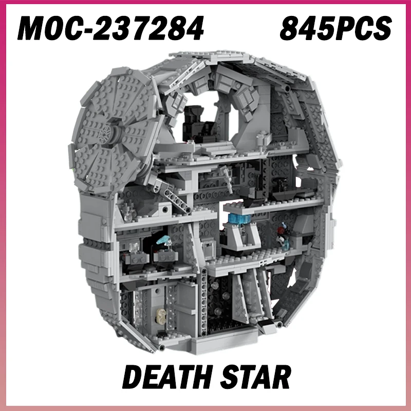

845 шт. MOC-237284 Звезда смерти, серия «Космическая война», боевой космический корабль, модель фильма, строительные блоки, кирпичи, креативная игрушка, подарок для взрослых и мальчиков