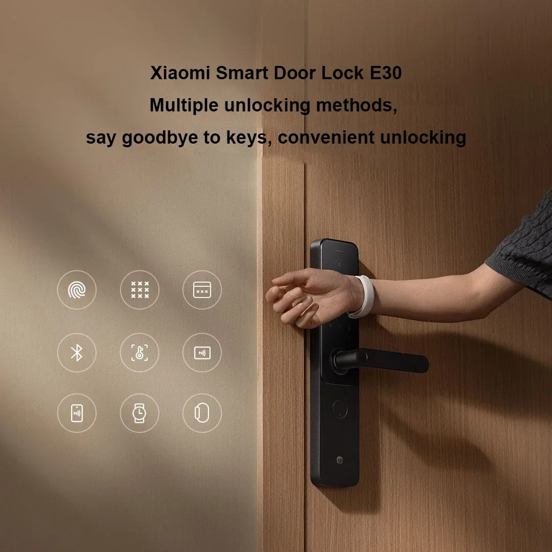 Xiaomi Smart Door Lock E30 Bluetooth 5.0 Password NFC Fingerprint Unlock Intelligent Doorbell Work with Mi Home App Smart Home