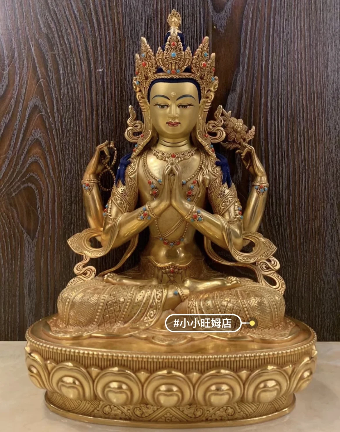 Wholesale high good quality Buddha statue Nepal Tibet Shadakshari Avalokitesvara Bodhisattva Buddha HOME Altar good worship